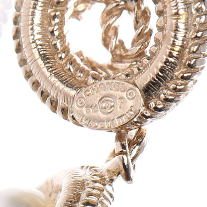 Chanel Pearl CC Dangle Earrings Gold 4 of 5