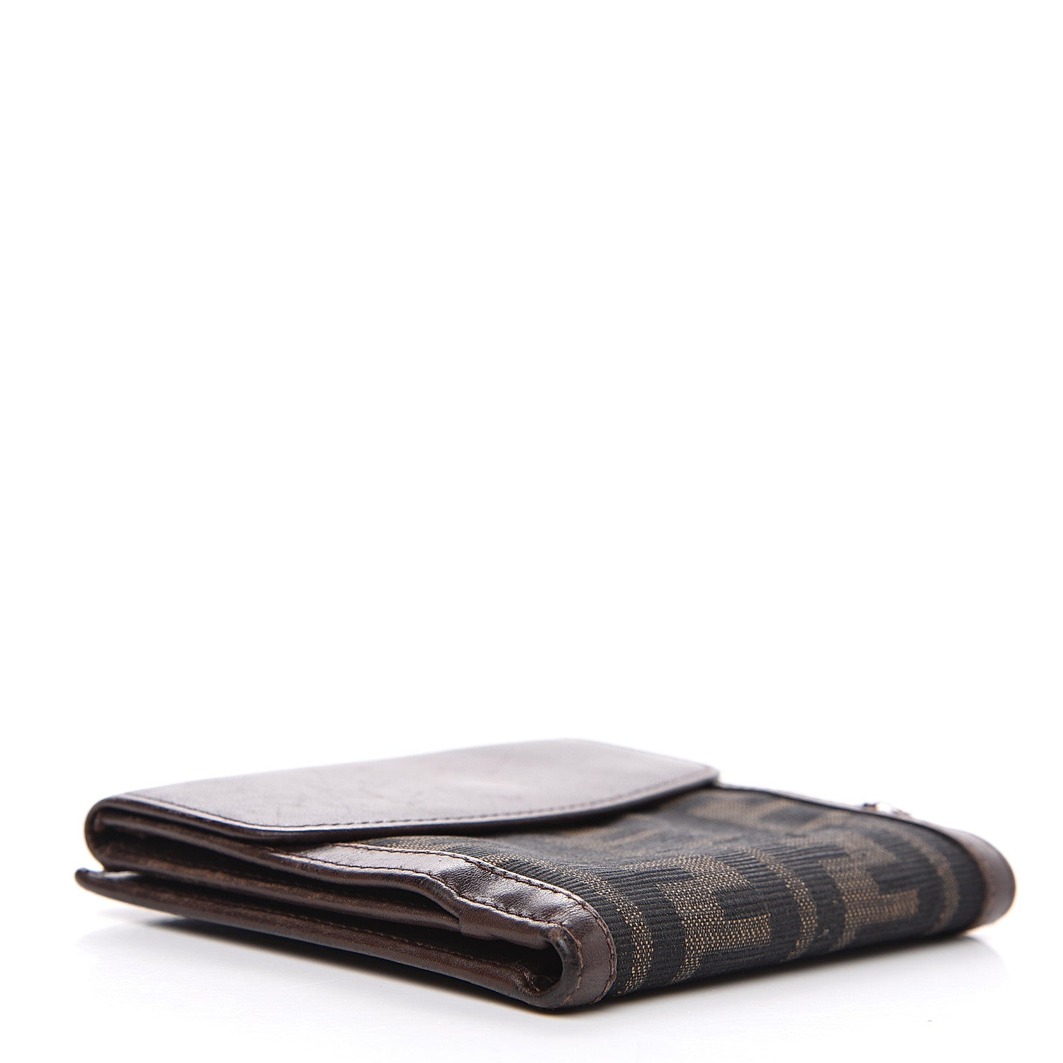 Fendi Zucca Calfskin Compact Wallet Tobacco 3 of 11