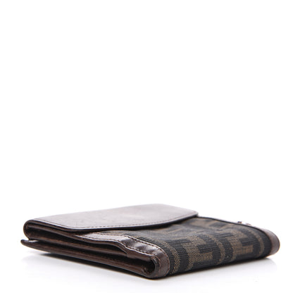 Fendi Zucca Calfskin Compact Wallet Tobacco 3 of 11