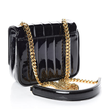 Saint Laurent Patent Calfskin Matelasse Monogram Small Vicky Chain Bag Black 3 of 11