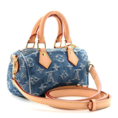 Louis Vuitton Monogram Denim Nano Speedy Blue 3 of 9