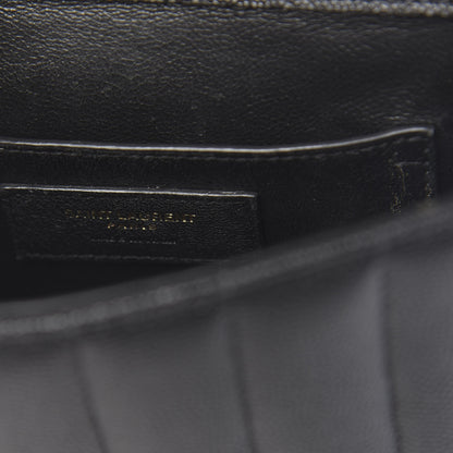 Saint Laurent Grain De Poudre Matelasse Monogram Small Vicky Chain Bag Black 6 of 12