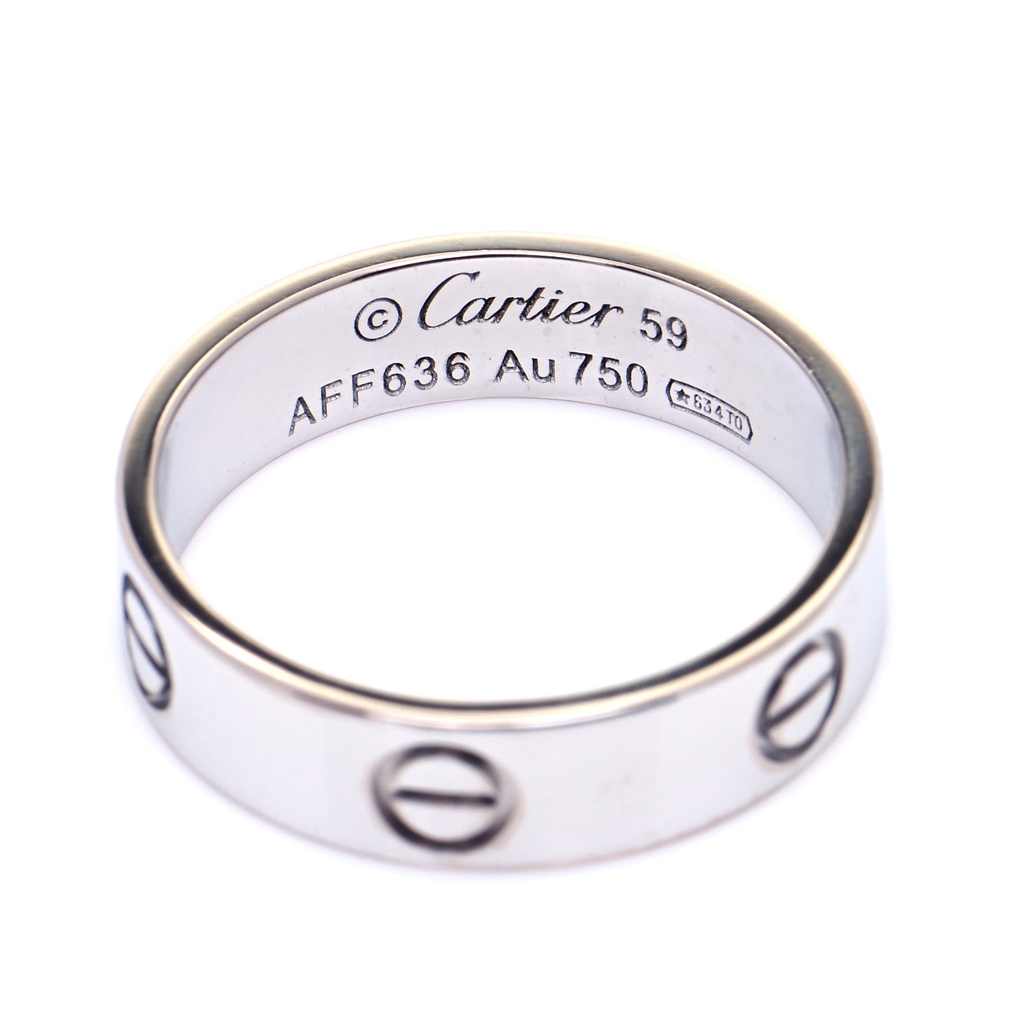 18K White Gold 5.5mm LOVE Ring 59 8.75