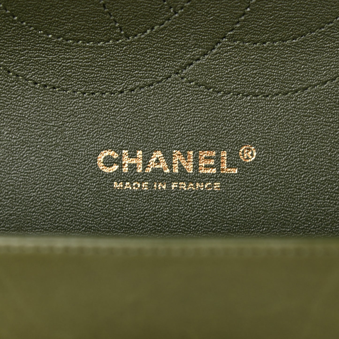 Lambskin Quilted Tri-Color Jumbo Double Flap Green Brown