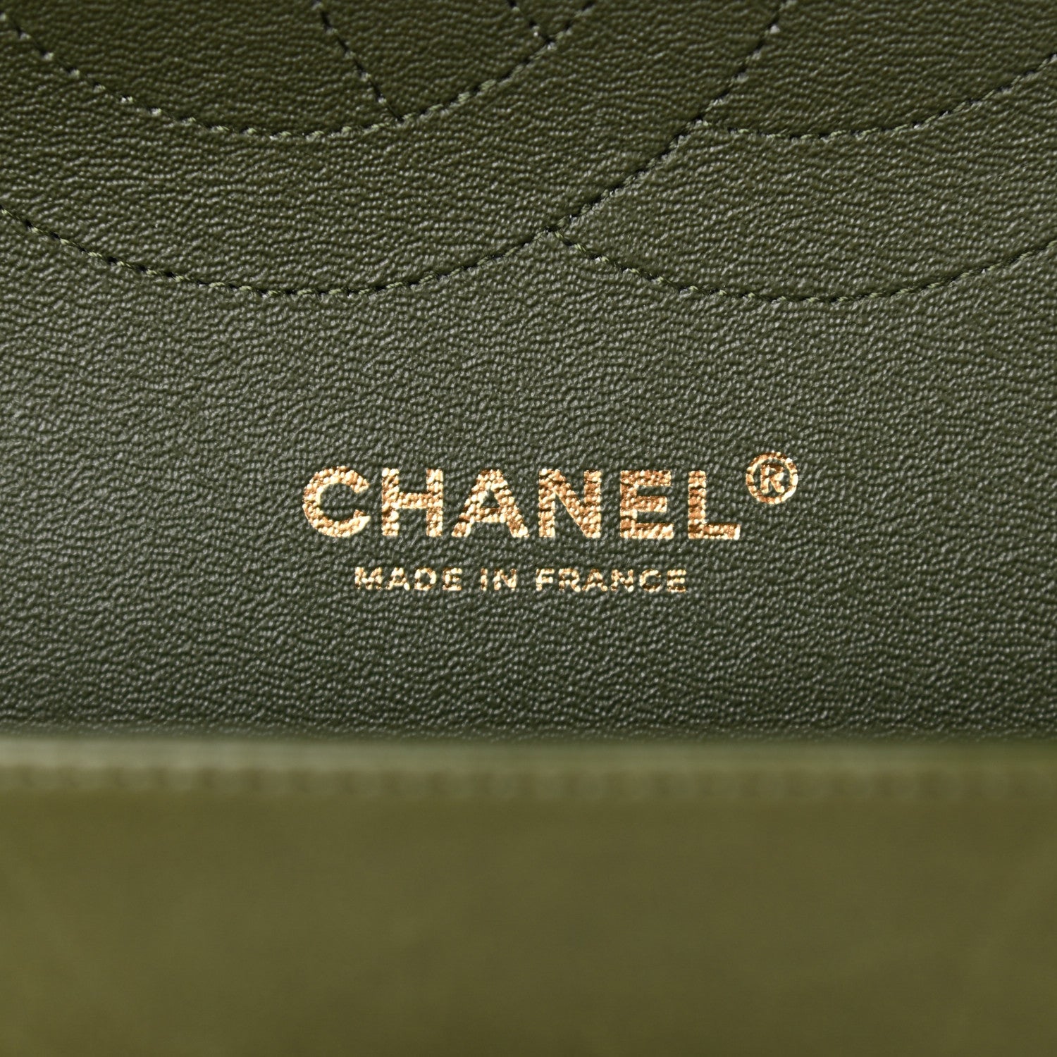 Chanel Lambskin Quilted Tri-Color Jumbo Double Flap Green Brown 6 of 14