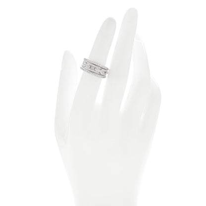David Yurman 18K White Gold Diamond Stax Three-Row Pave Chain Link Ring 50 5.25 2 of 5