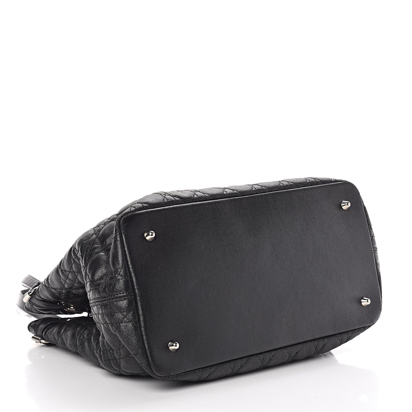 Coated Canvas Cannage Medium Panarea Tote Black