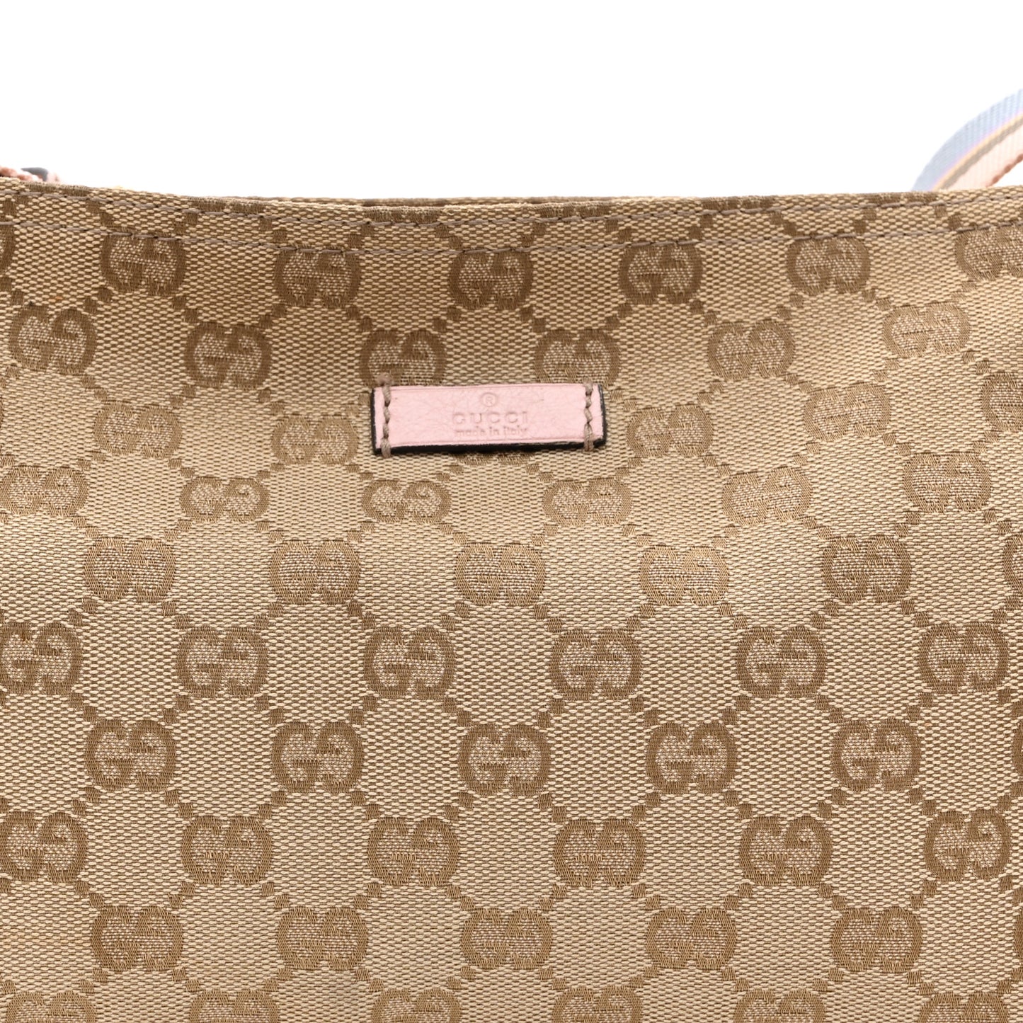 Monogram Web Small Flat Messenger Crossbody Pink Blue