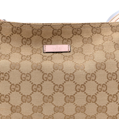 Gucci Monogram Web Small Flat Messenger Crossbody Pink Blue 8 of 10