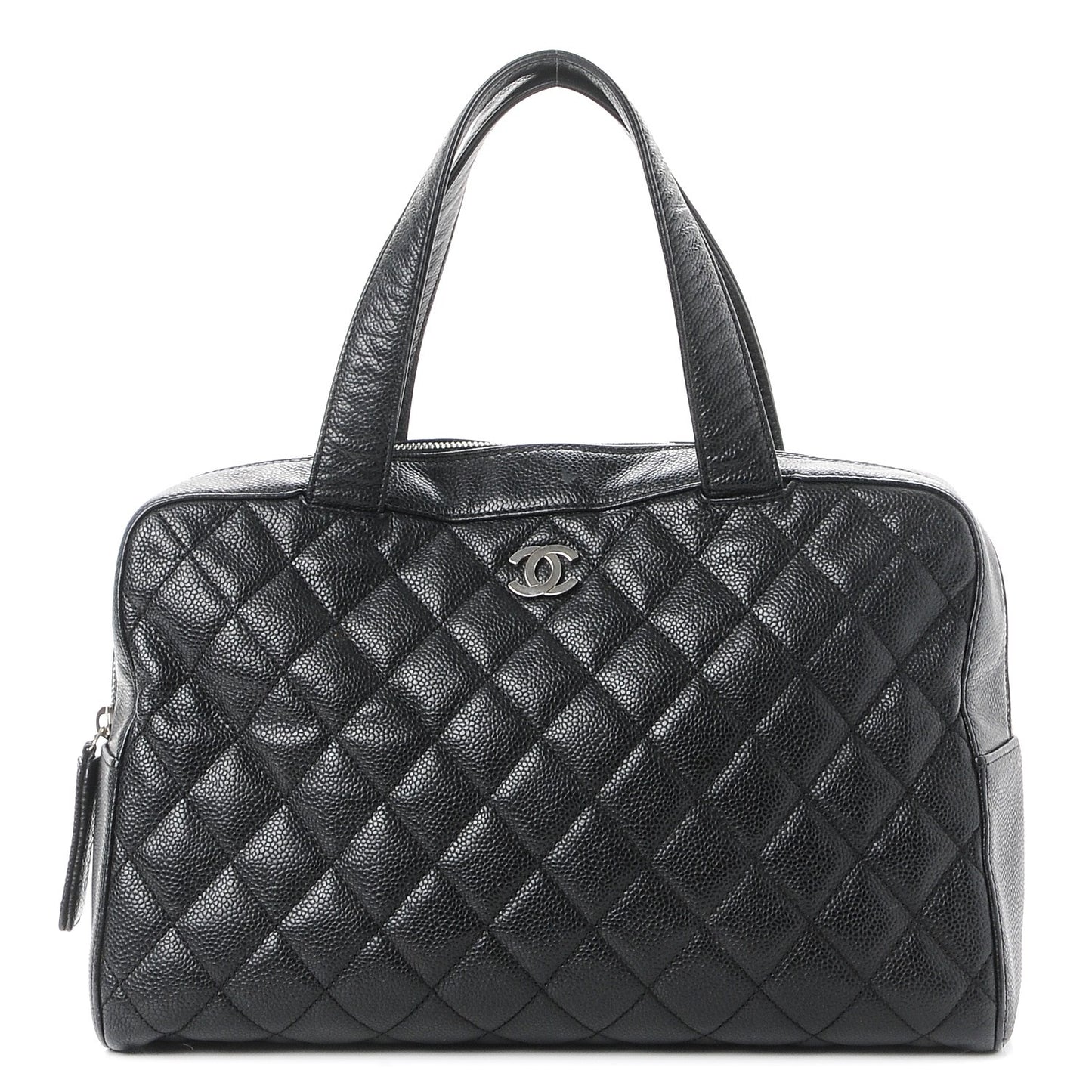 Caviar Quilted Bowler Black