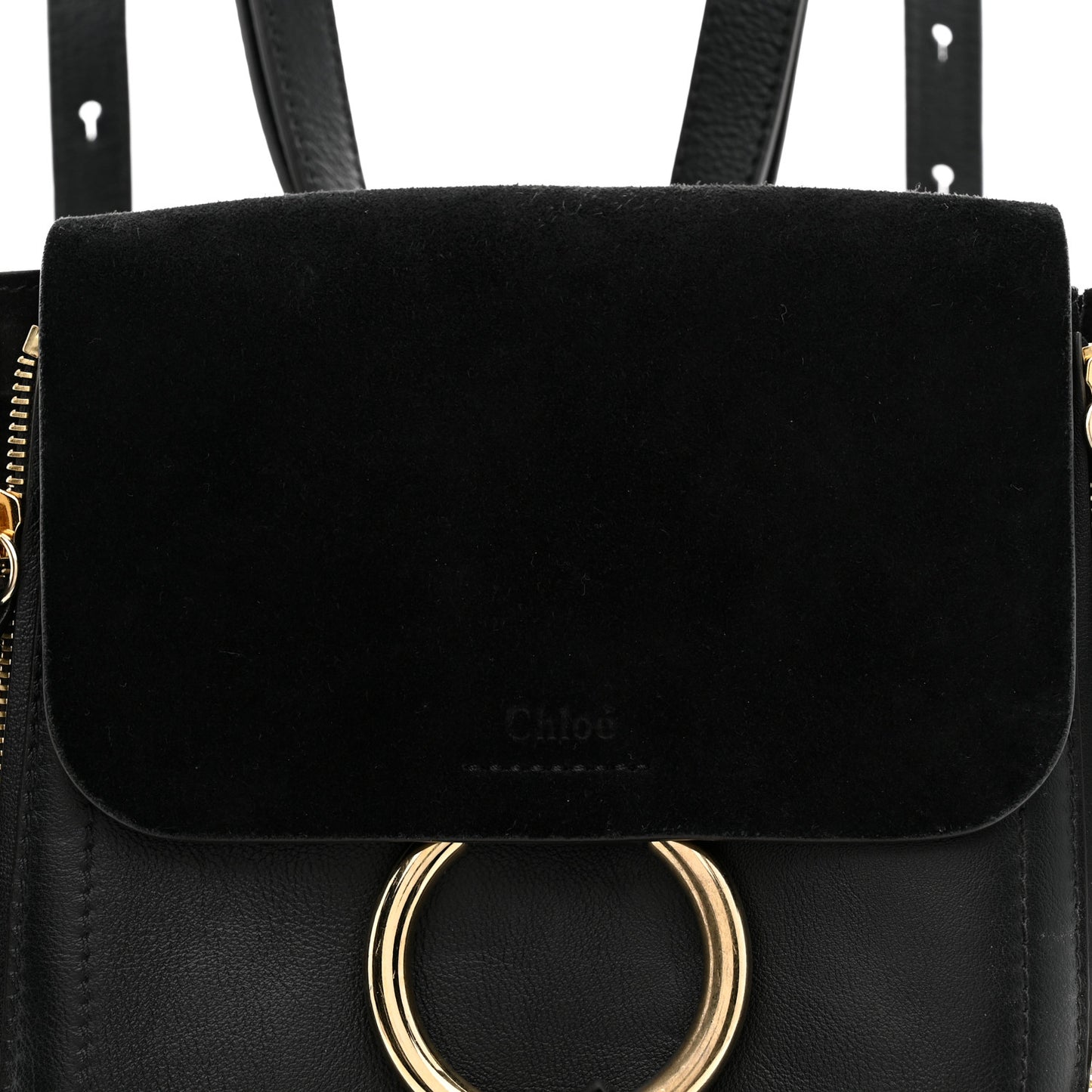 Suede Calfskin Medium Faye Backpack Black