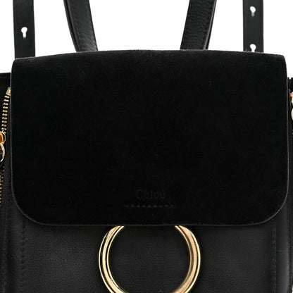 Chloe Suede Calfskin Medium Faye Backpack Black 7 of 9