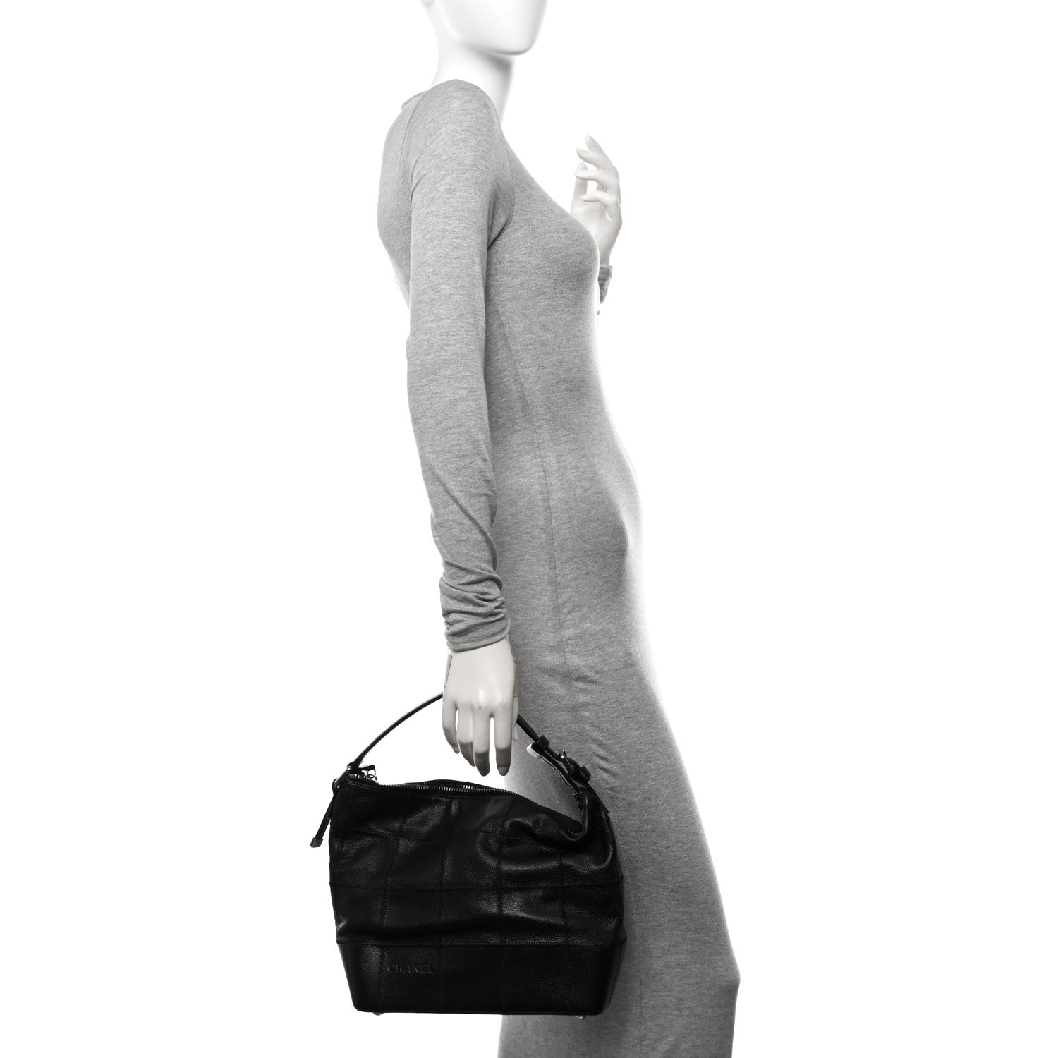 Chanel Caviar Square Stitched Hobo Black 2 of 11