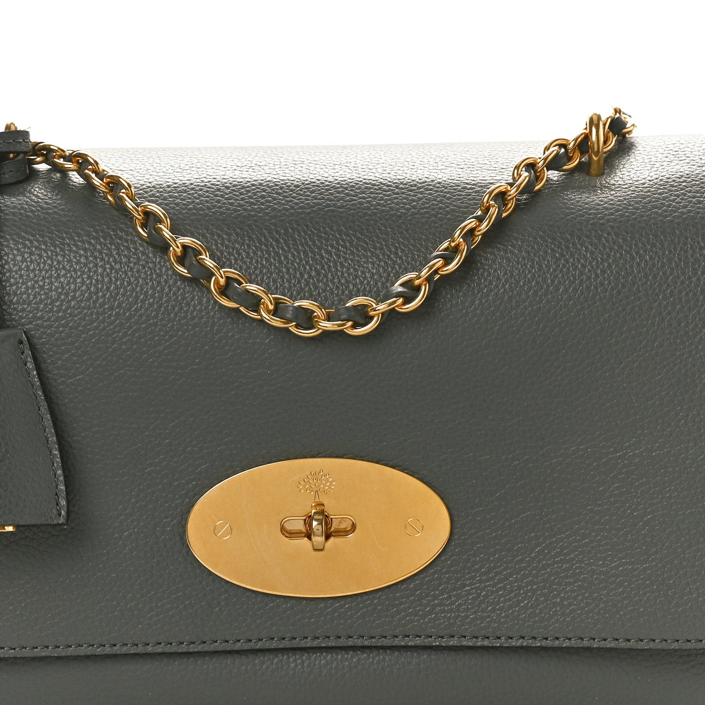 Small Classic Grain Calfskin Medium Lily Charcoal