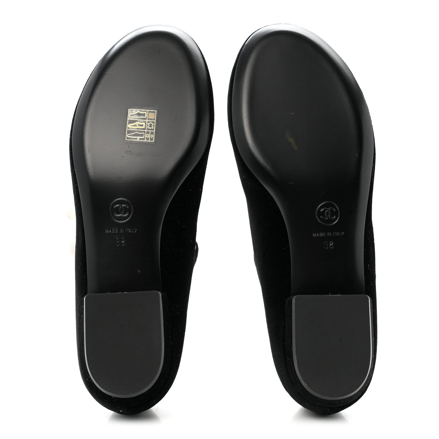 Chanel Velvet Grosgrain Bow Mary Jane Flats 38 Black White 6 of 11