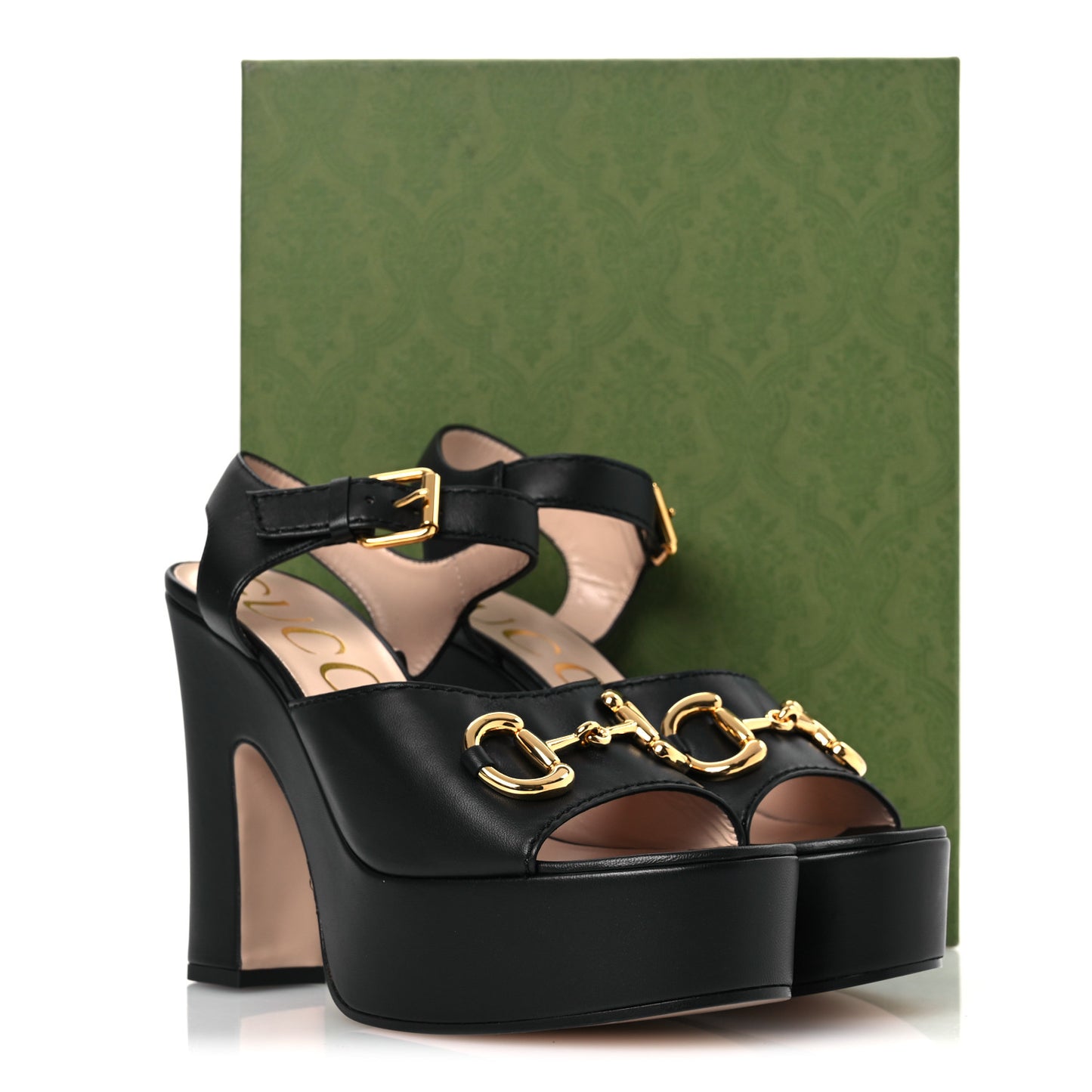 Nappa Charlotte Horsebit 40/135mm Platform Sandals 40 Black
