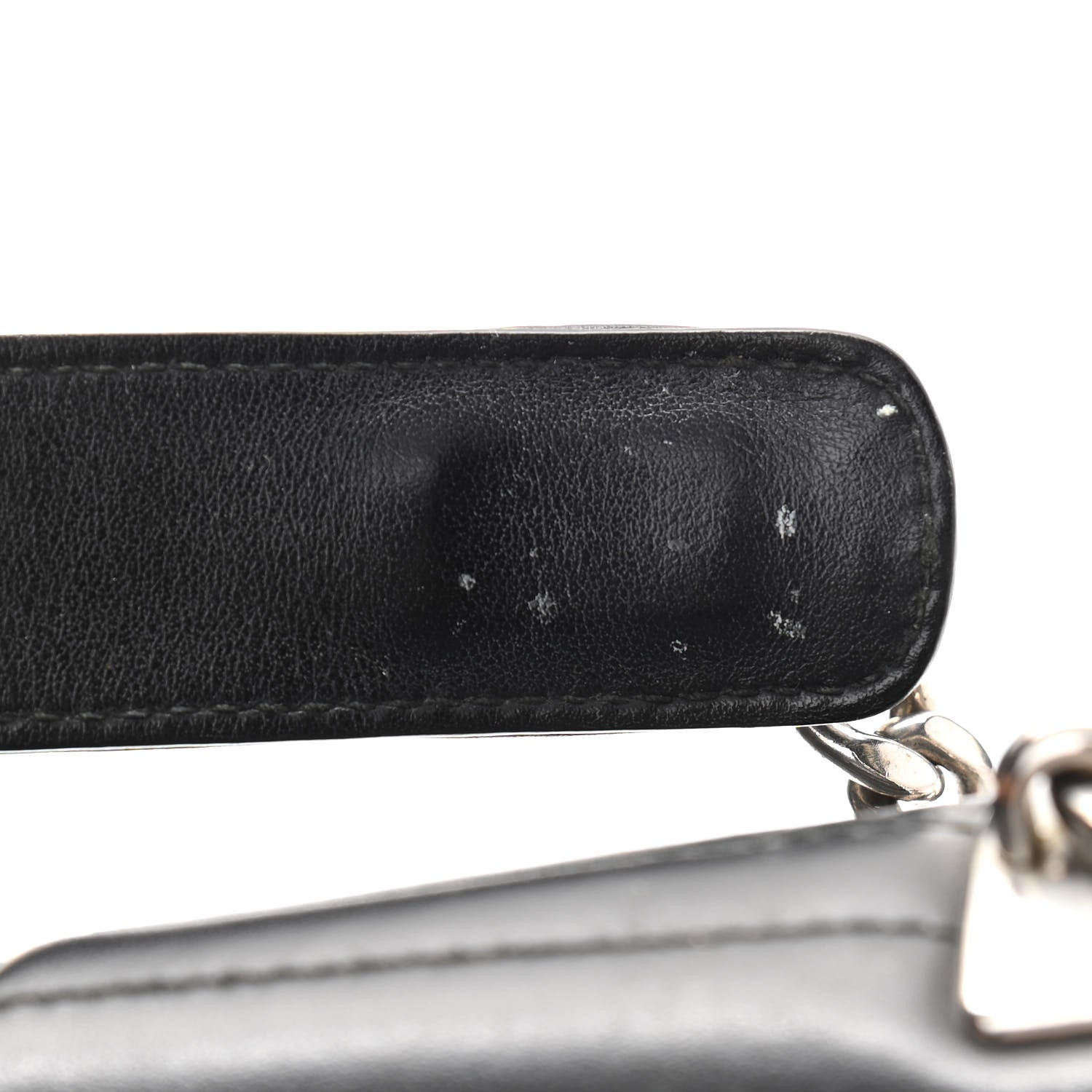 Prada Soft Calfskin Impunture Diagramme Large Chain Flap Shoulder Bag Black 12 of 12