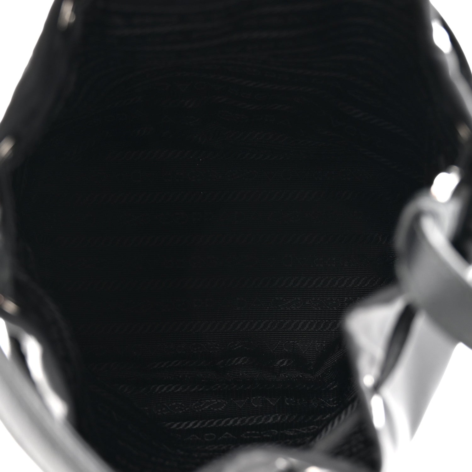 Prada Tessuto Saffiano Ricamo Sequin Crystal Embellished Mini Re-Edition 1978 Bucket Bag Black 5 of 9