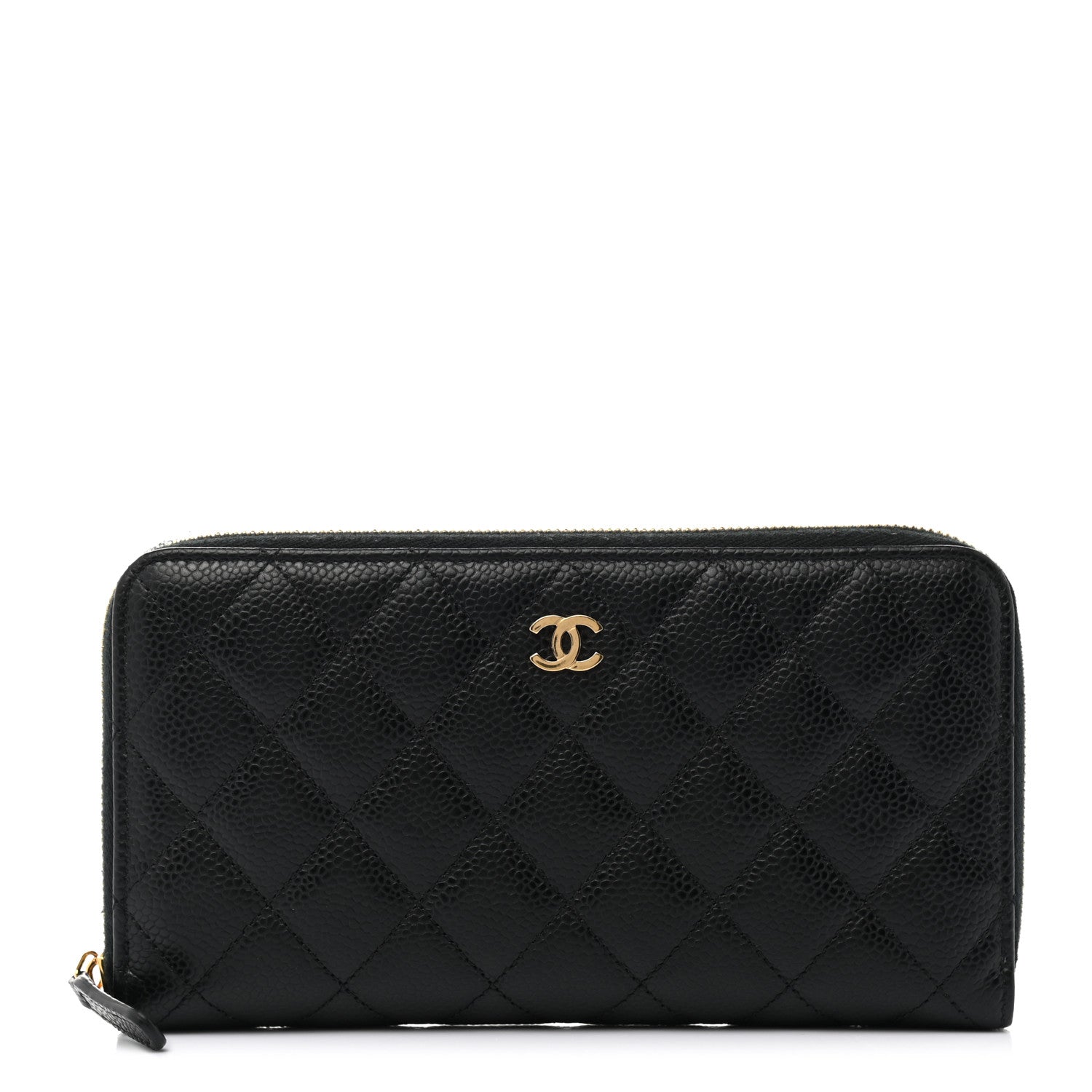 Chanel Caviar Quilted Large Gusset Zip Around Wallet Black 1 of 14