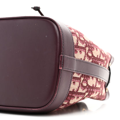 Christian Dior Oblique Drawstring Chain Bucket Bag Burgundy 9 of 11