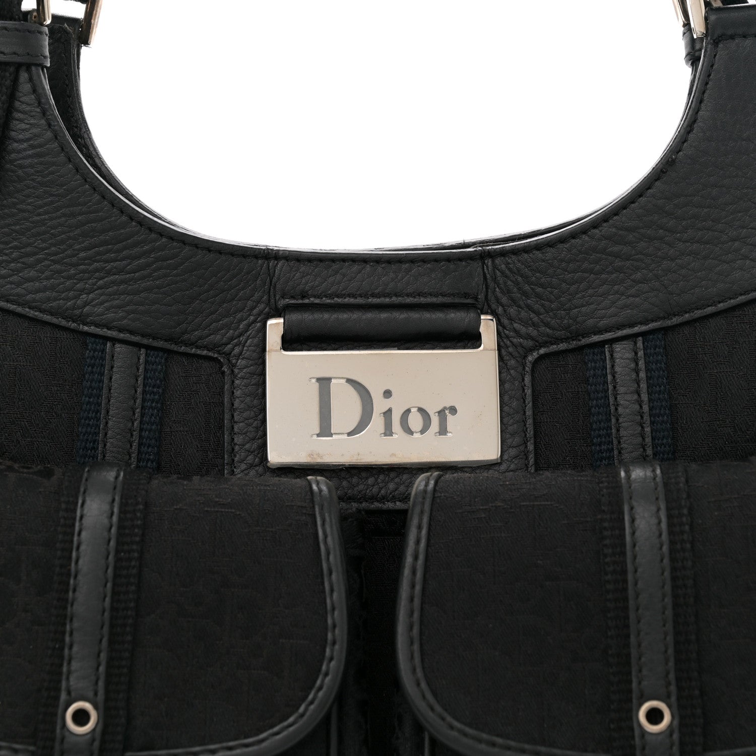 Christian Dior Monogram Pocket Satchel Black 8 of 13
