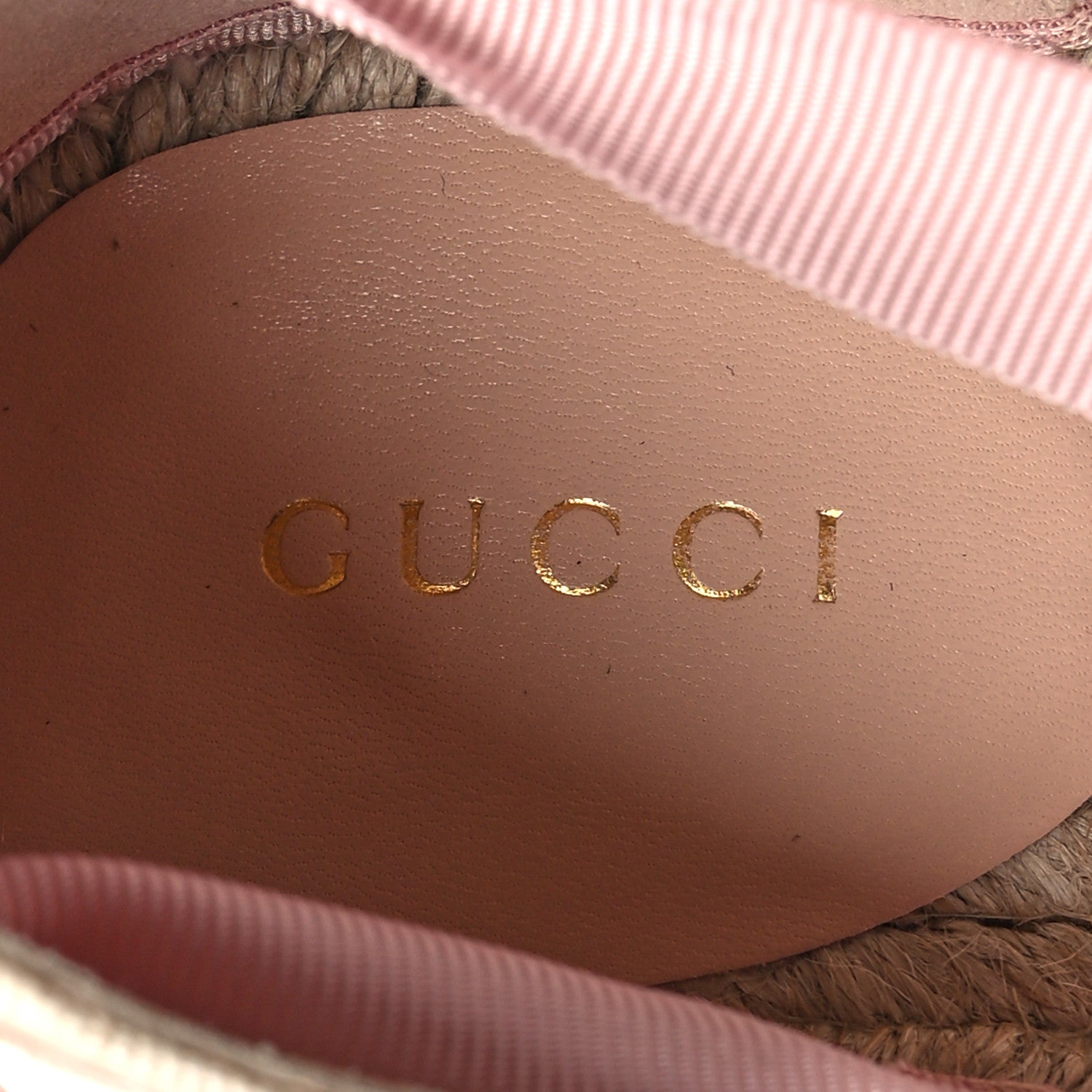 Gucci Canvas Grossgrain Embroidered Judit Ankle Wrap Platform 35/120mm Espadrille Wedges 36.5 White Shell 7 of 8