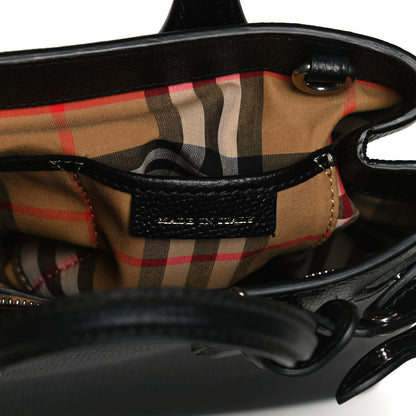 Burberry Grainy Calfskin House Check Baby Banner Tote Black 7 of 11