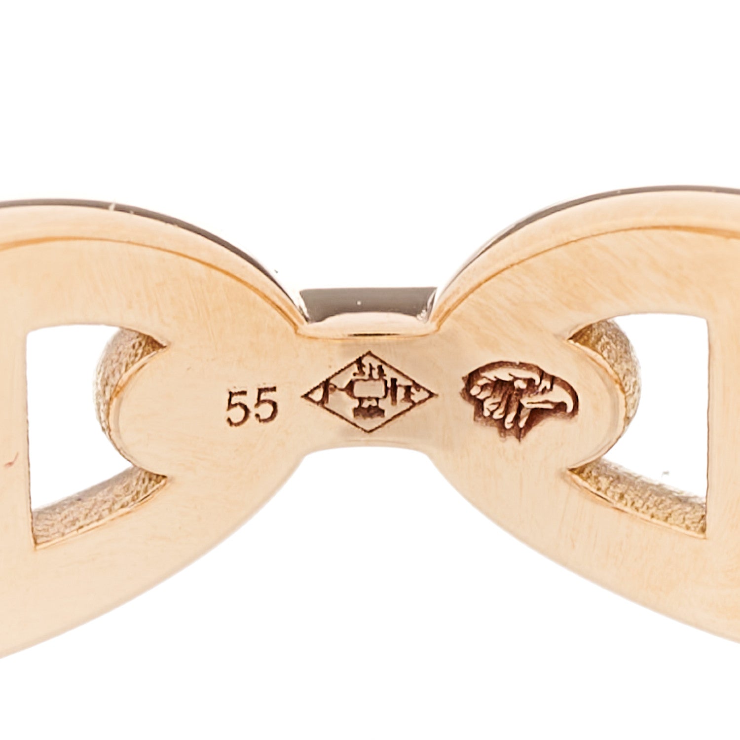Hermes 18K Rose Gold PM Chaine d'Ancre Enchainee Ring 55 7.25 5 of 6