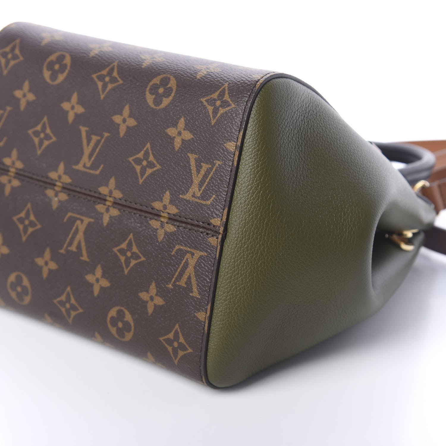 Louis Vuitton Calfskin Monogram Fold Tote PM Cream Khaki Black 9 of 9