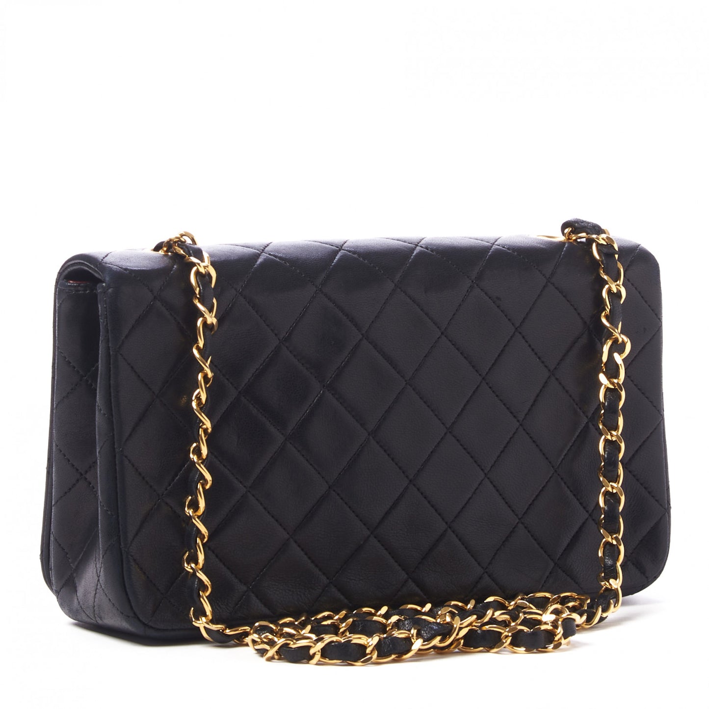 Lambskin Quilted Small Single Flap Black
