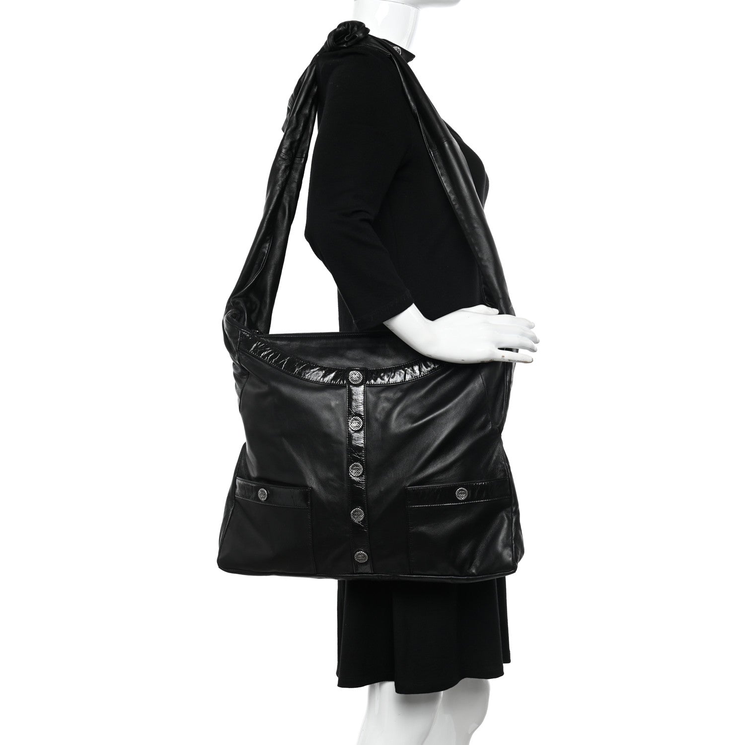 Chanel Lambskin Large Girl Bag Black 2 of 10