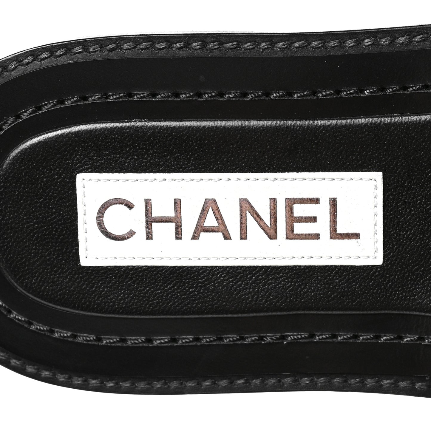 Raffia Crystal CC Mules Sandals 38.5 Black