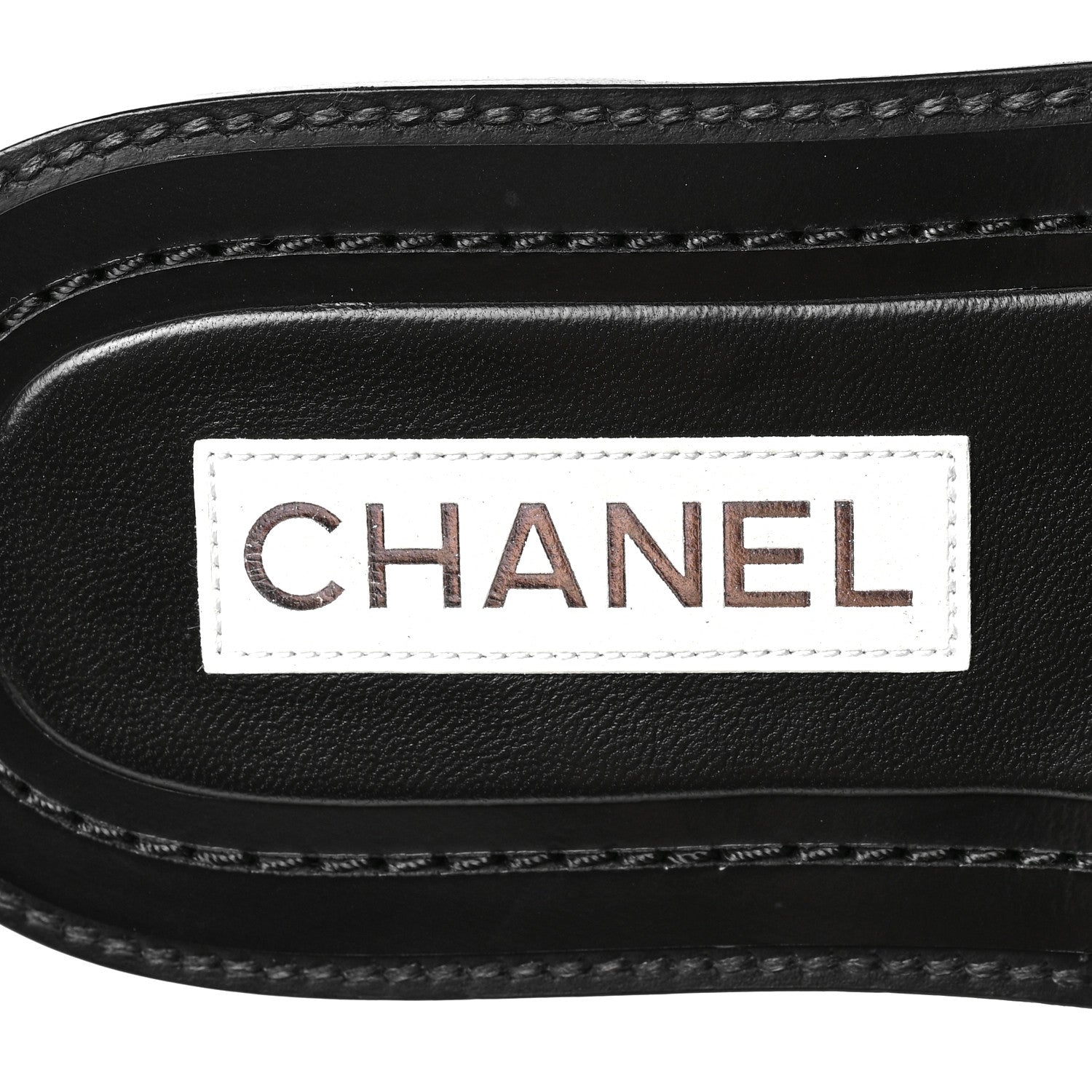 Chanel Raffia Crystal CC Mules Sandals 38.5 Black 8 of 9