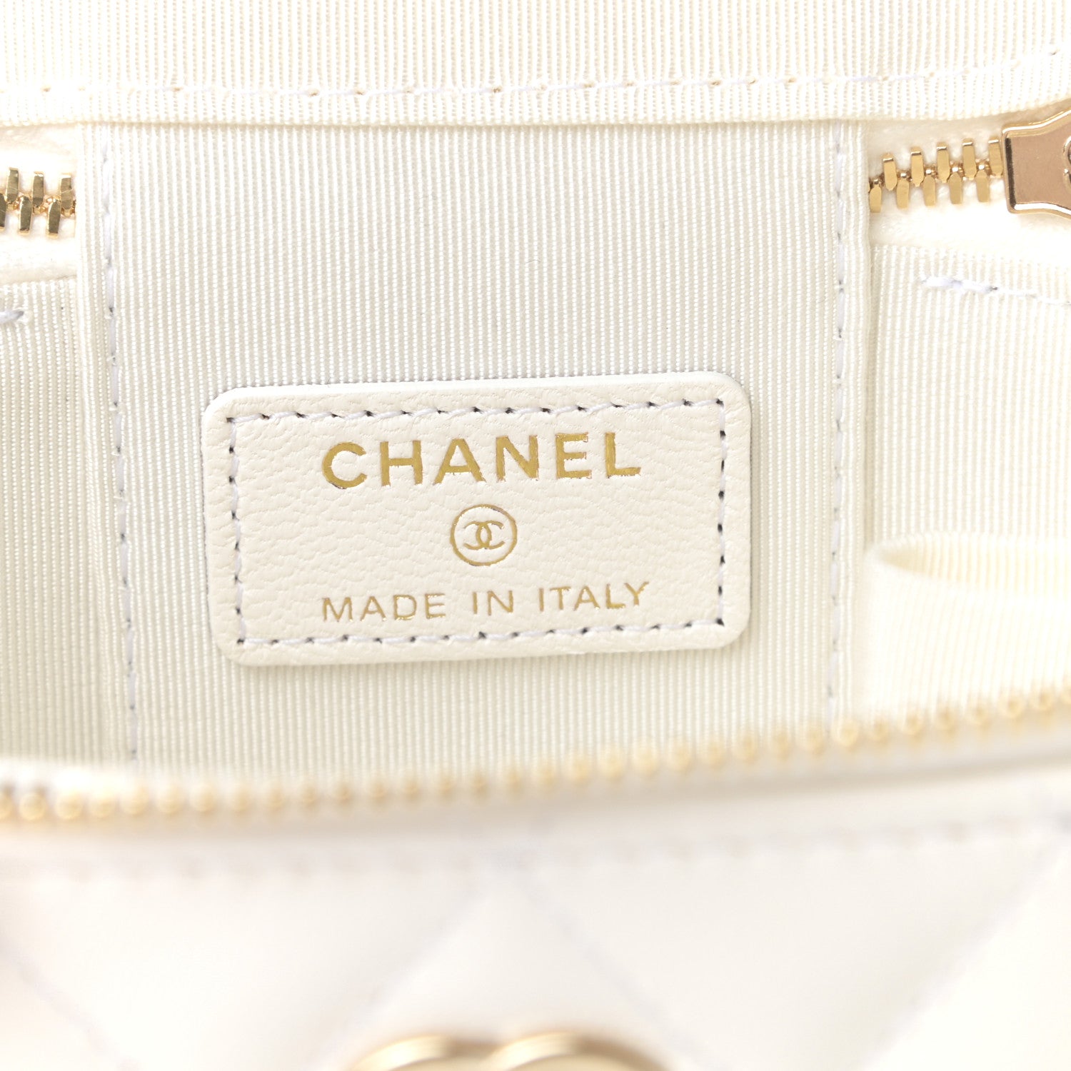 Chanel Lambskin Quilted Small Camellia Bow Vanity Case With Chain White 6 of 10