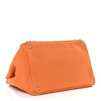 Prada Canapa Crystal Studded Tote Papaya 3 of 8