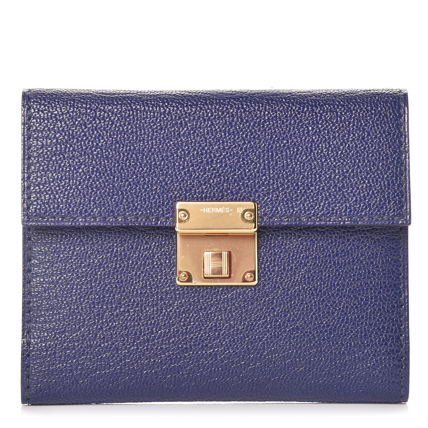 Hermes Chevre Mysore Mini Clic Card Holder Bleu Encre 1 of 8