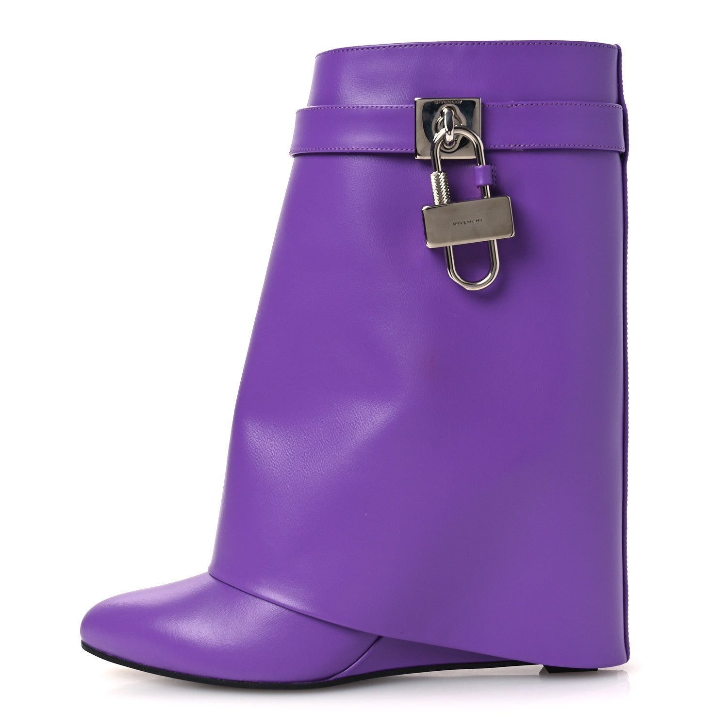 Givenchy Calfskin Shark Lock Ankle Boots 40 Ultraviolet 1 of 12