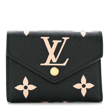Louis Vuitton Empreinte Monogram Giant Victorine Wallet Black Beige 1 of 7