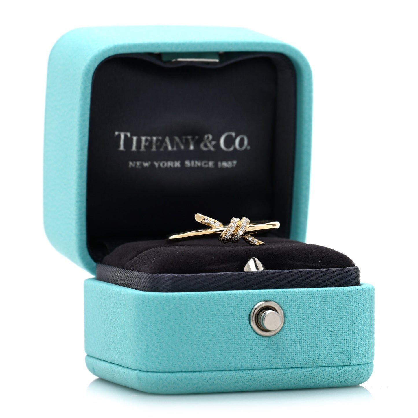 18K Yellow Gold Diamond Small Knot Ring 58 8.5