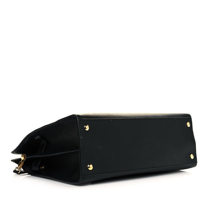 Burberry Grainy Calfskin Medium Title Bag Black 4 of 13