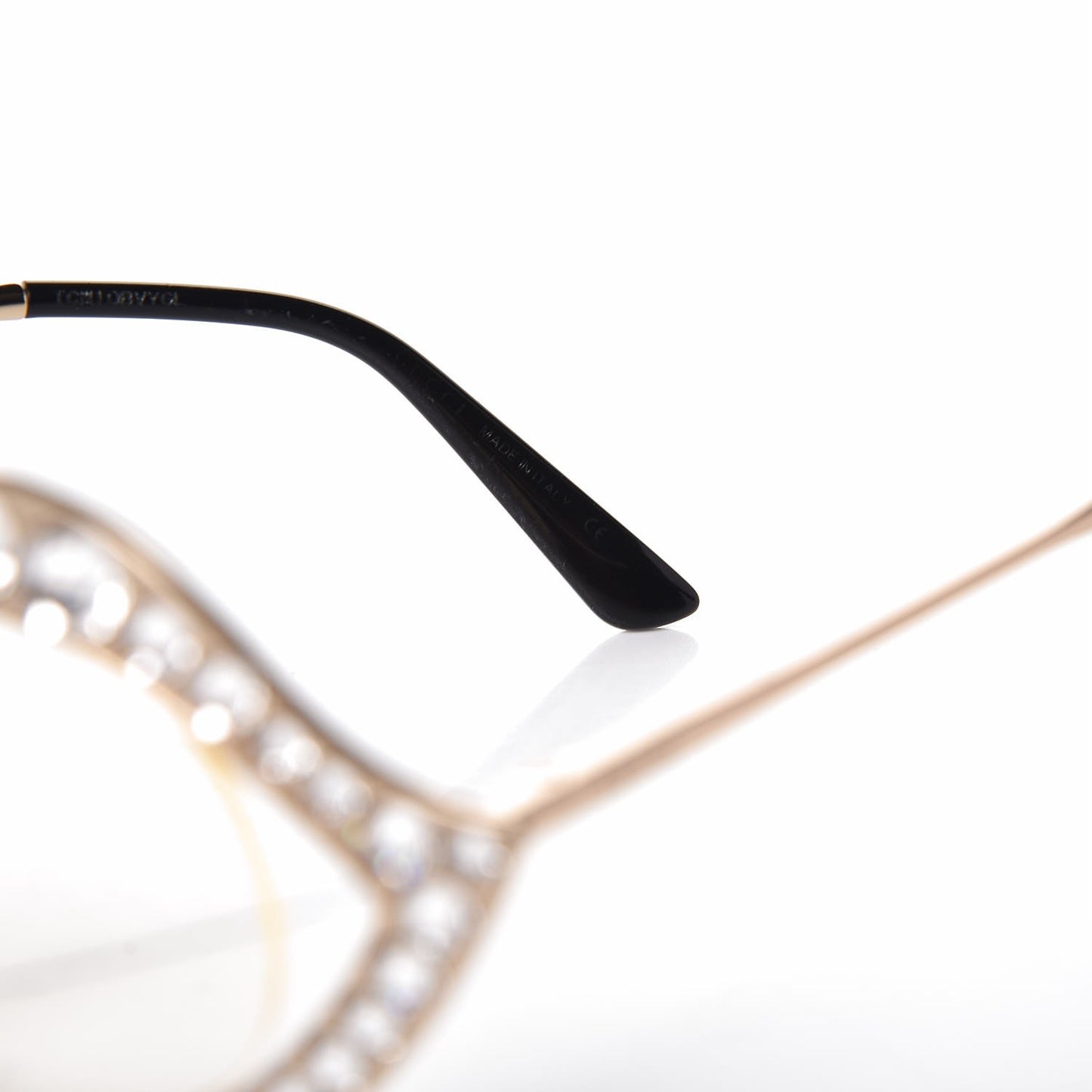 GUCCI Metal Crystal Cat Eye Glasses GG0046S Gold