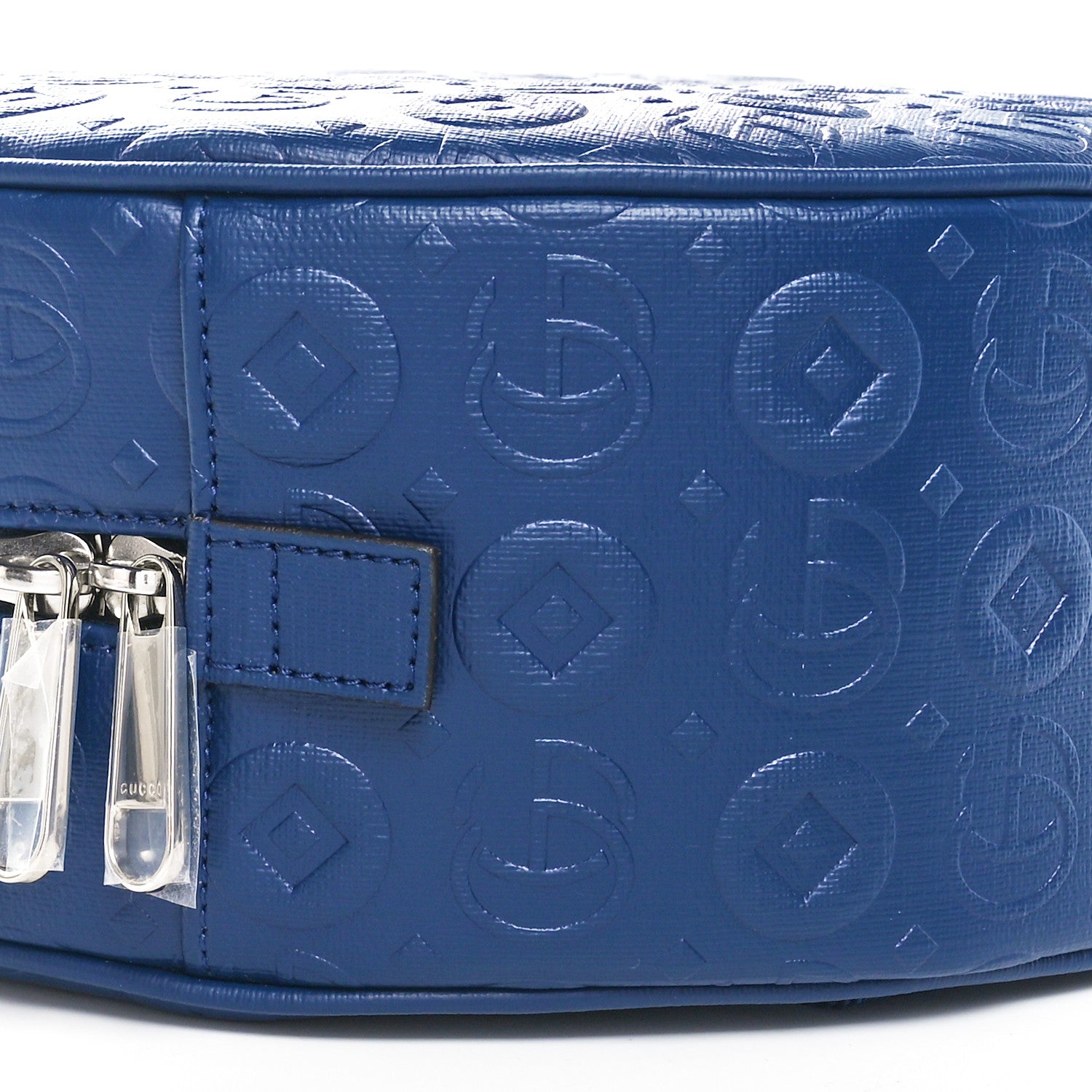 Gucci Textured Dollar Calfskin Web Debossed GG Kids Backpack Blue Agata 8 of 9