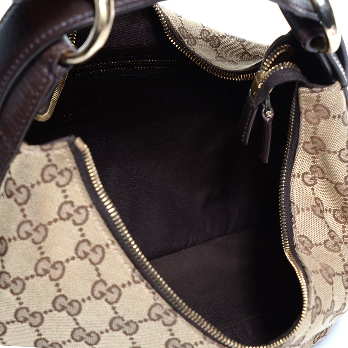 Monogram Medium Horsebit Chain Hobo Dark Brown