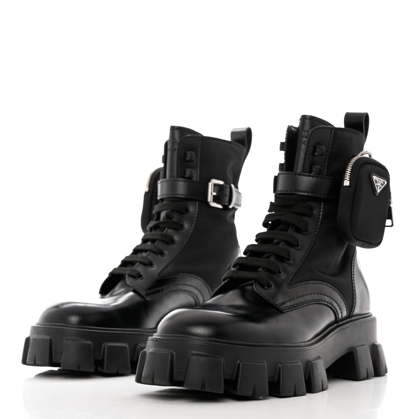 Spazzolato Rois Re-Nylon Metal Triangle Logo Mens Monolith Pouch Pocket 60mm Combat Boots 9 Black