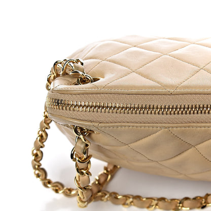 Chanel Lambskin Quilted Shoulder Bag Beige 16 of 17
