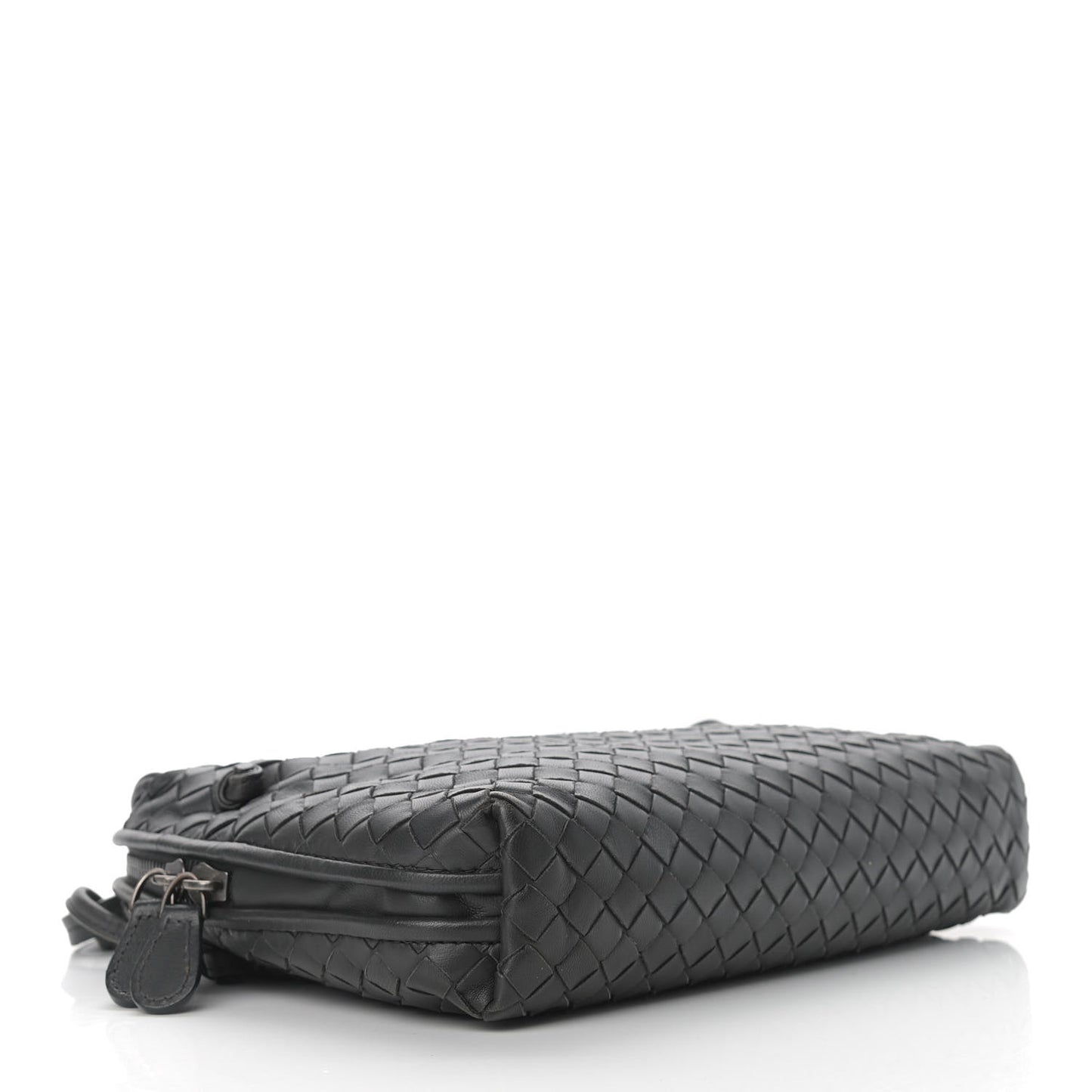 Nappa Intrecciato Pillow Crossbody Messenger Light Grey