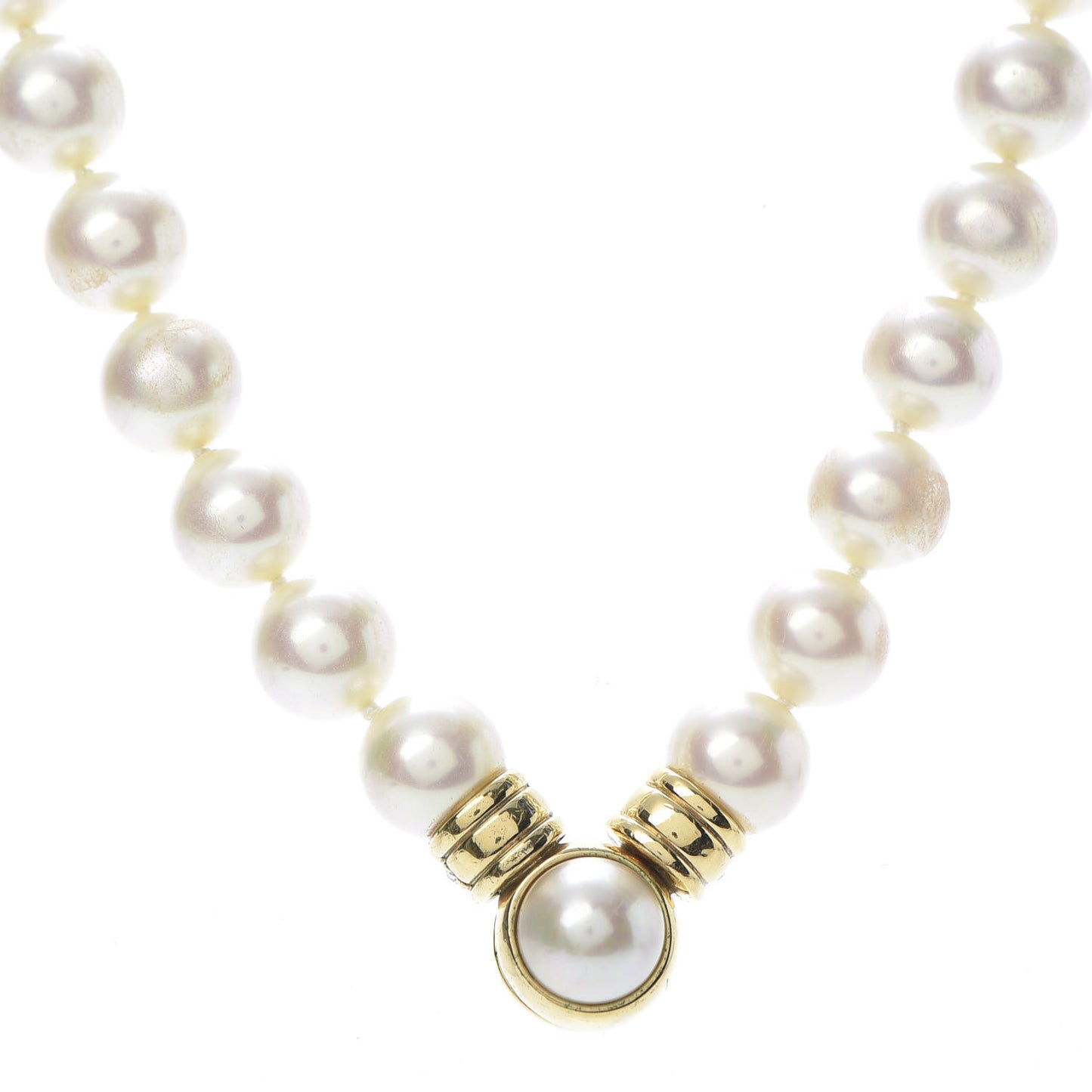 Pearl Crystal Necklace Gold