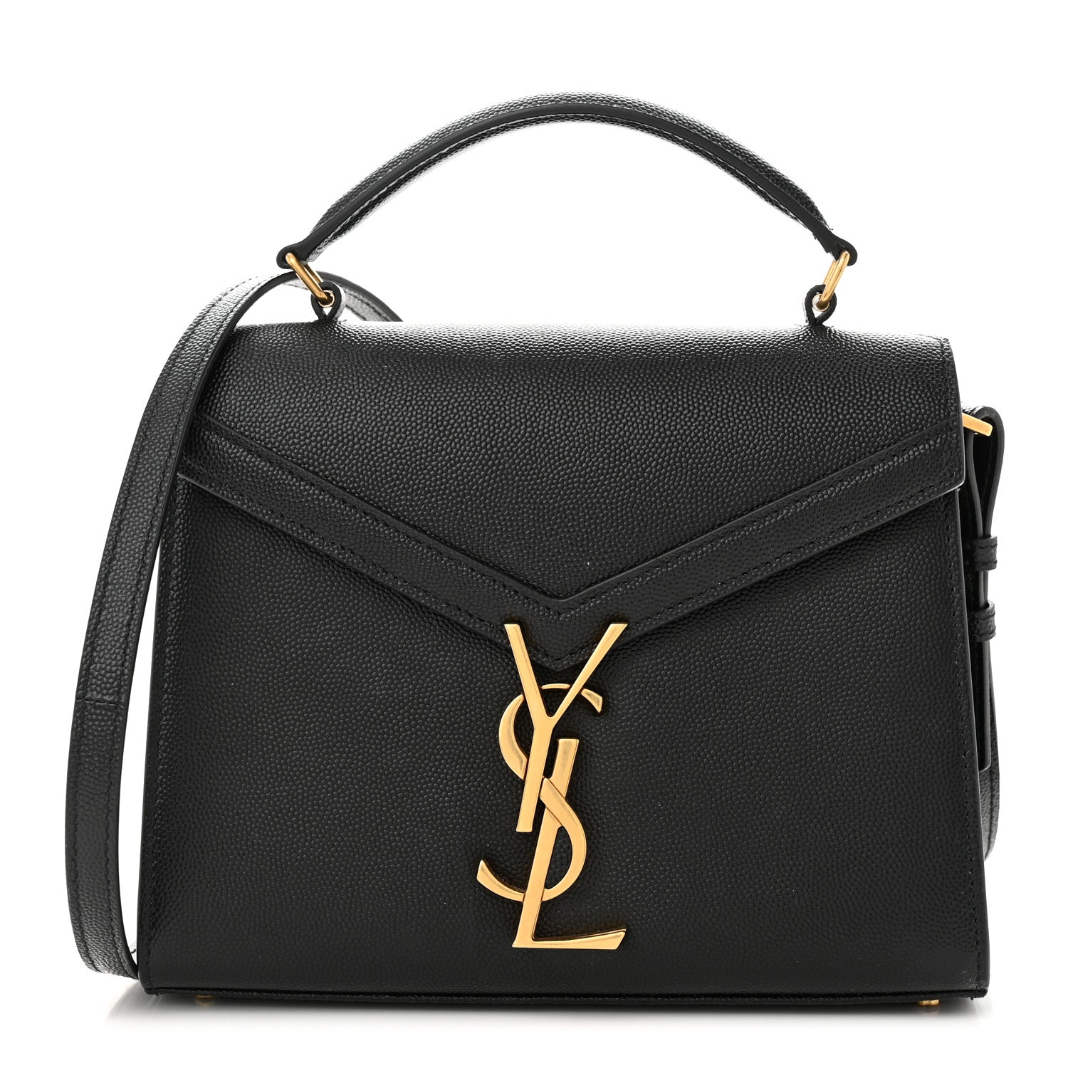 Saint Laurent Grain de Poudre Mini Classic Monogram Cassandra Top Handle Black 1 of 10