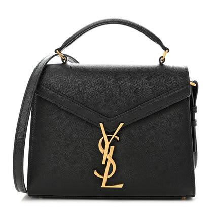 Saint Laurent Grain de Poudre Mini Classic Monogram Cassandra Top Handle Black 1 of 10