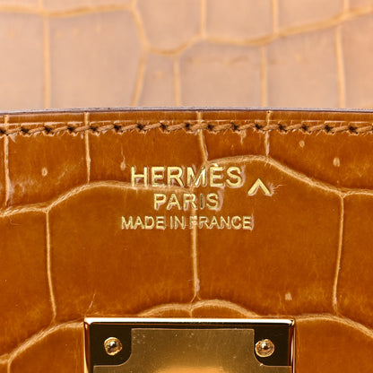 Hermes Shiny Porosus Crocodile Birkin 30 Tabac Camel 6 of 11